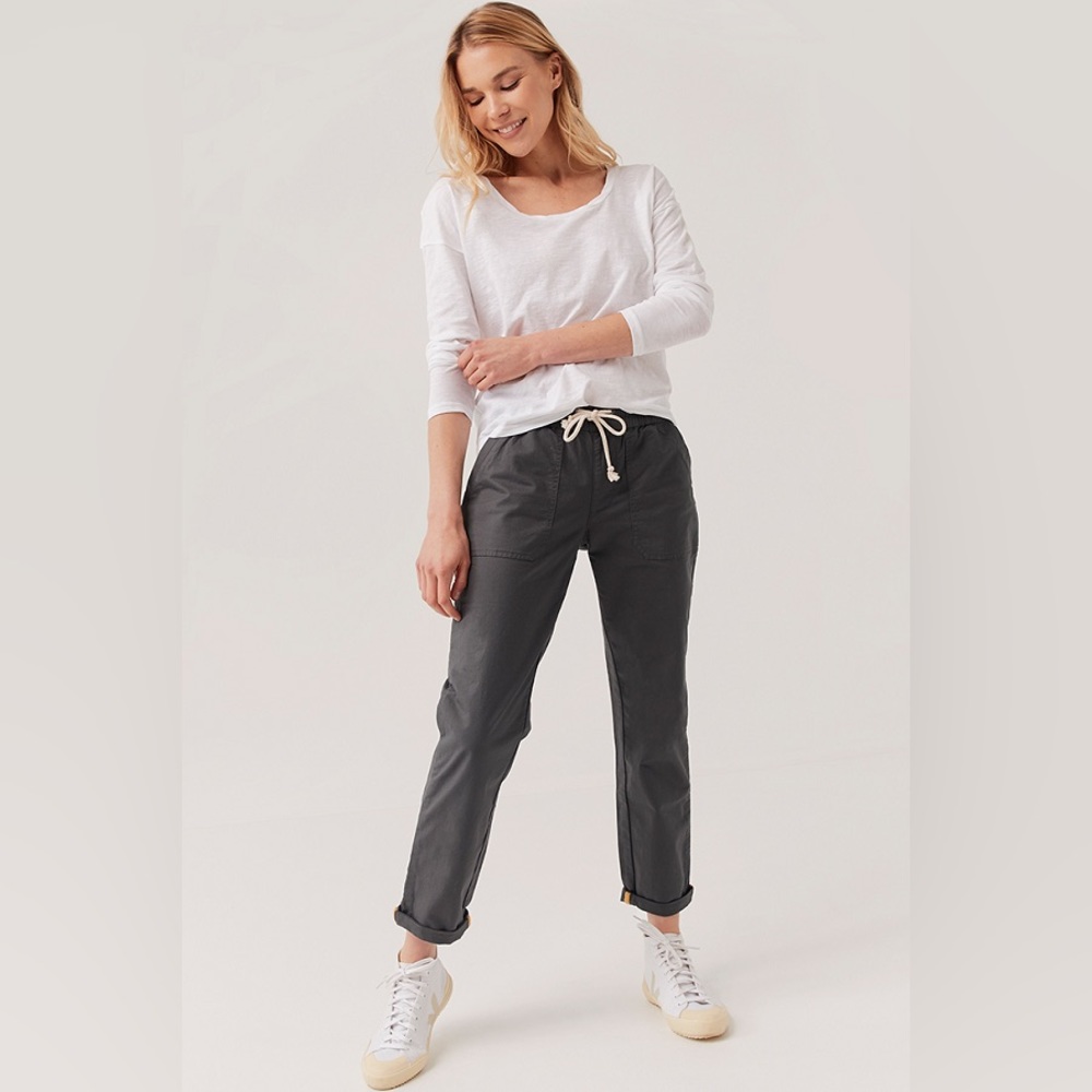 Pact Woven Twill Roll Up Pant in Storm Gray M